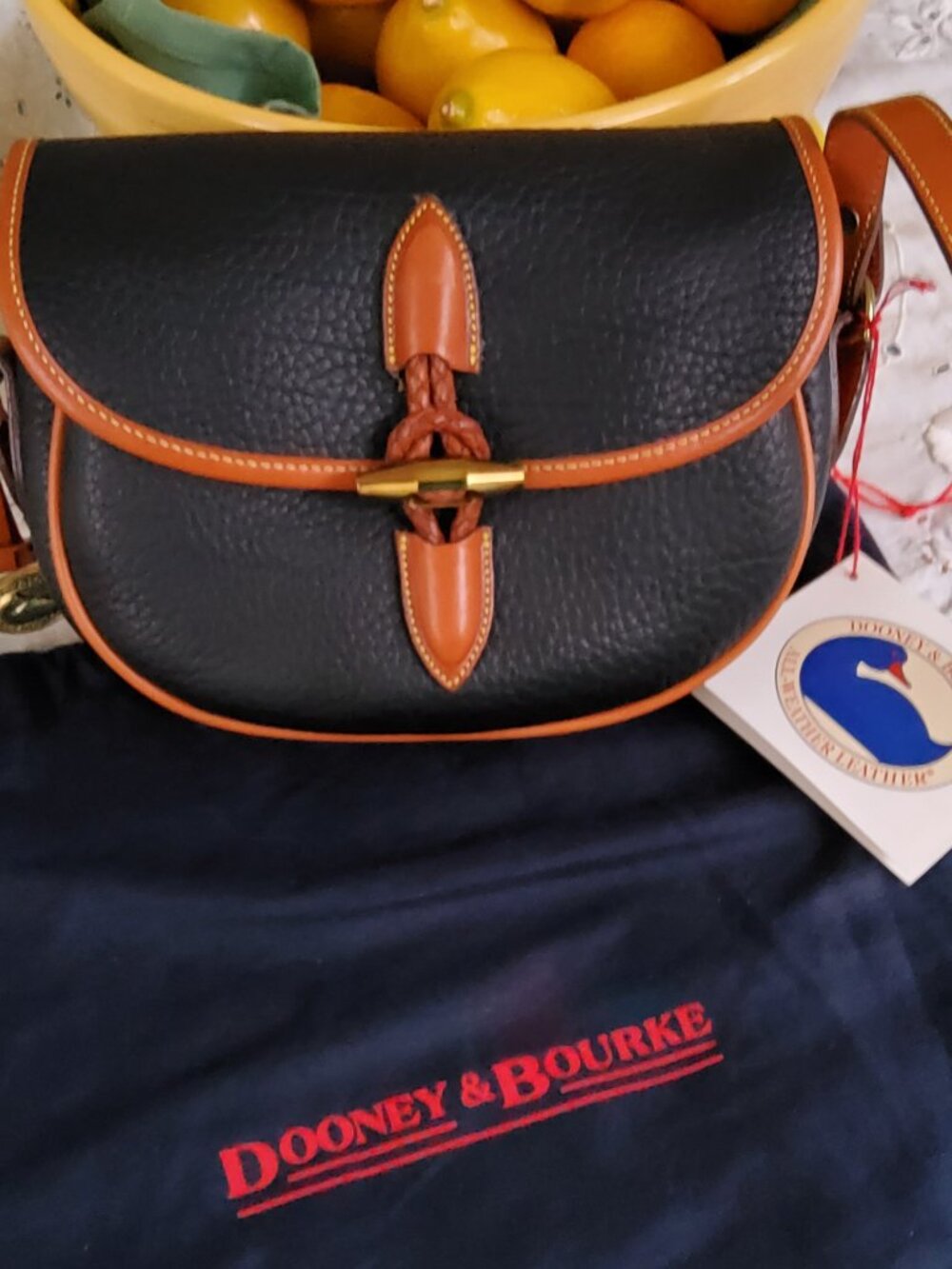 New Old Stock Vintage Dooney & Bourke R66 Loden Crossbody in Black